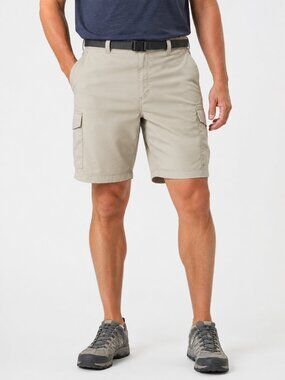 Columbia Silver Ridge Cargo Shorts Mens 44 10" Tusk Khaki Omni Shade Hiking UPF